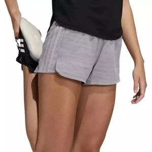 Adidas Running Women's 3-Stripes Pacer Activewear 3" Shorts Heather Gray nwt